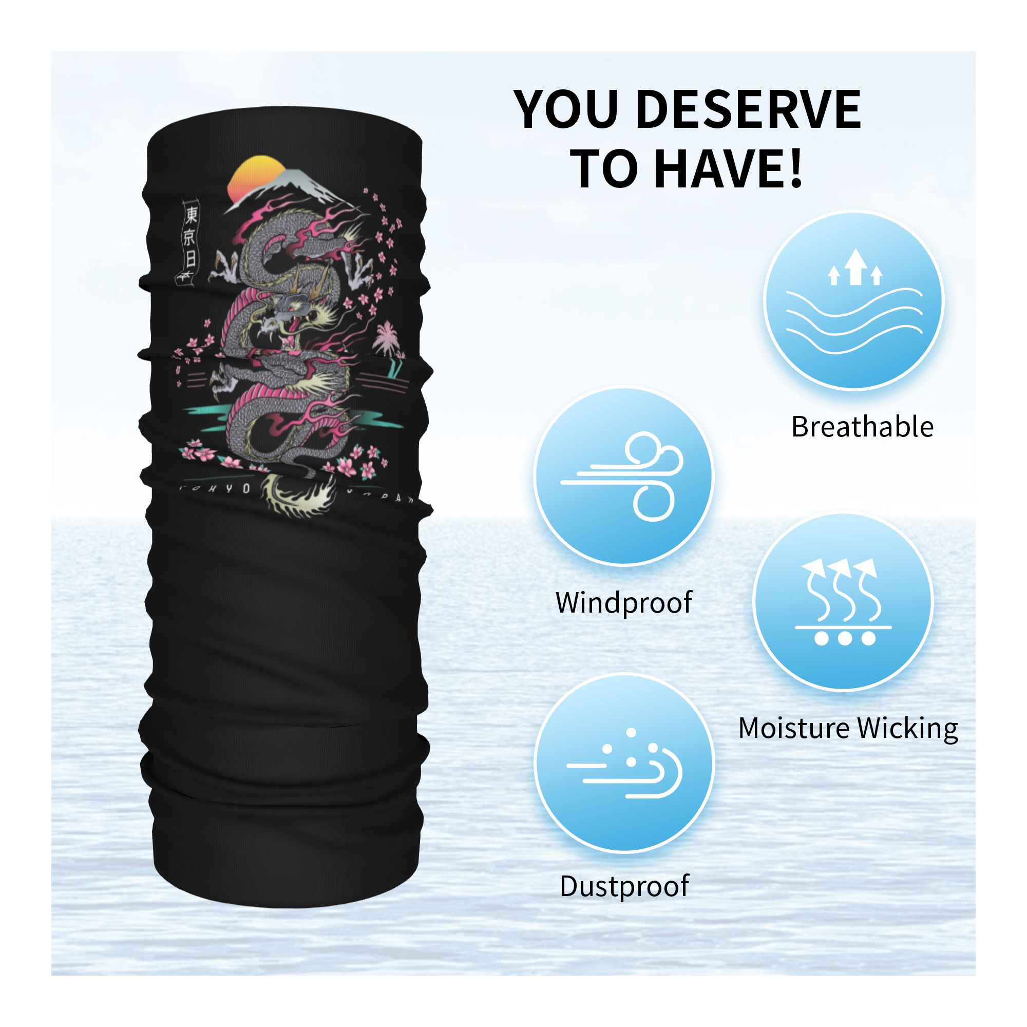 Custom Tokyo Japan Dragon Wint - Neck Warmer Tube review and price