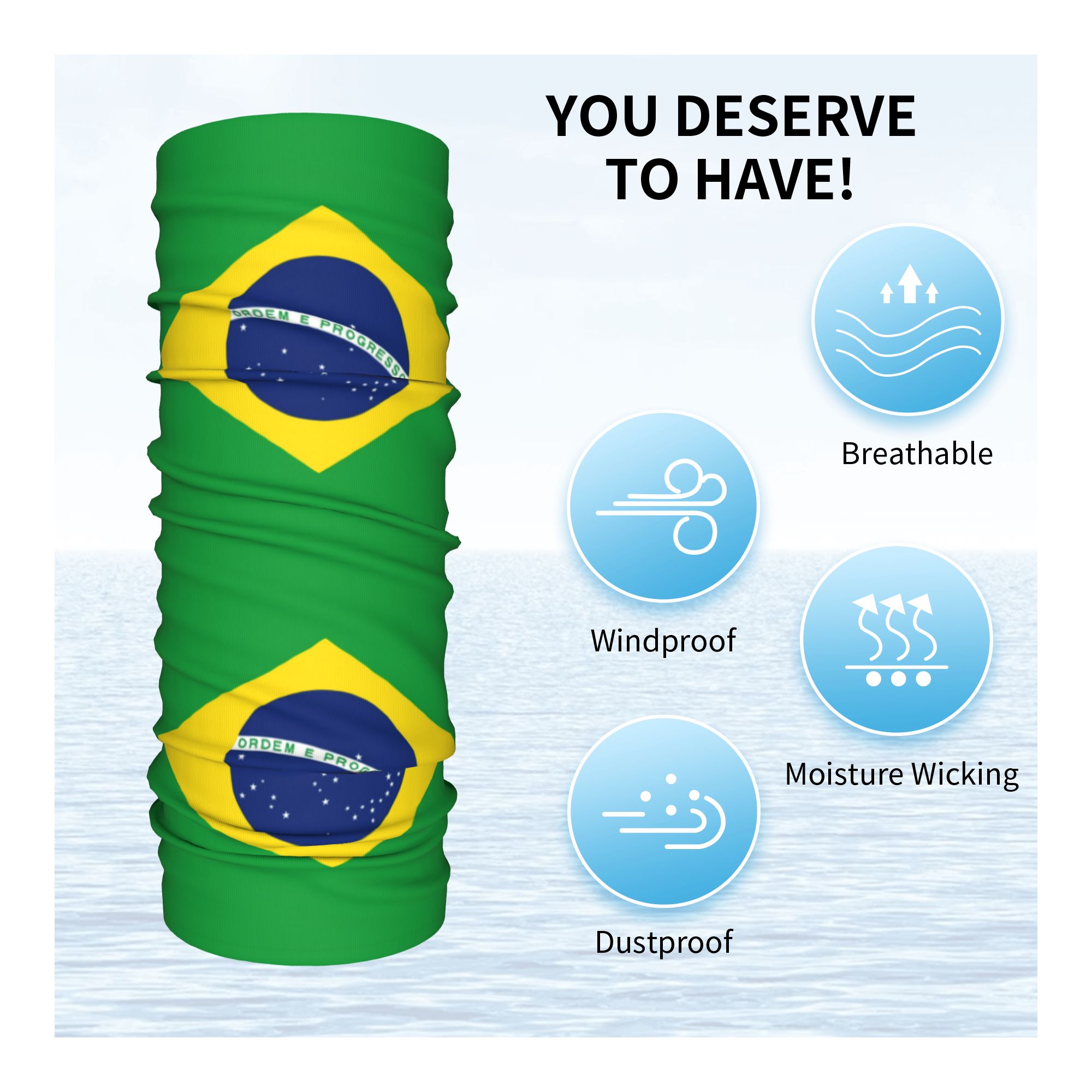 Custom Brazil Flag Bandana Nec - Neck Warmer Tube review and price
