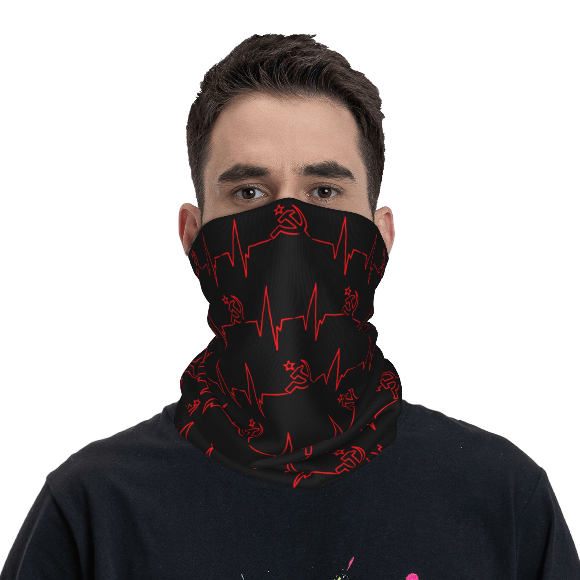 Custom Heartbeat Russian Flag  - Neck Warmer Tube review and price