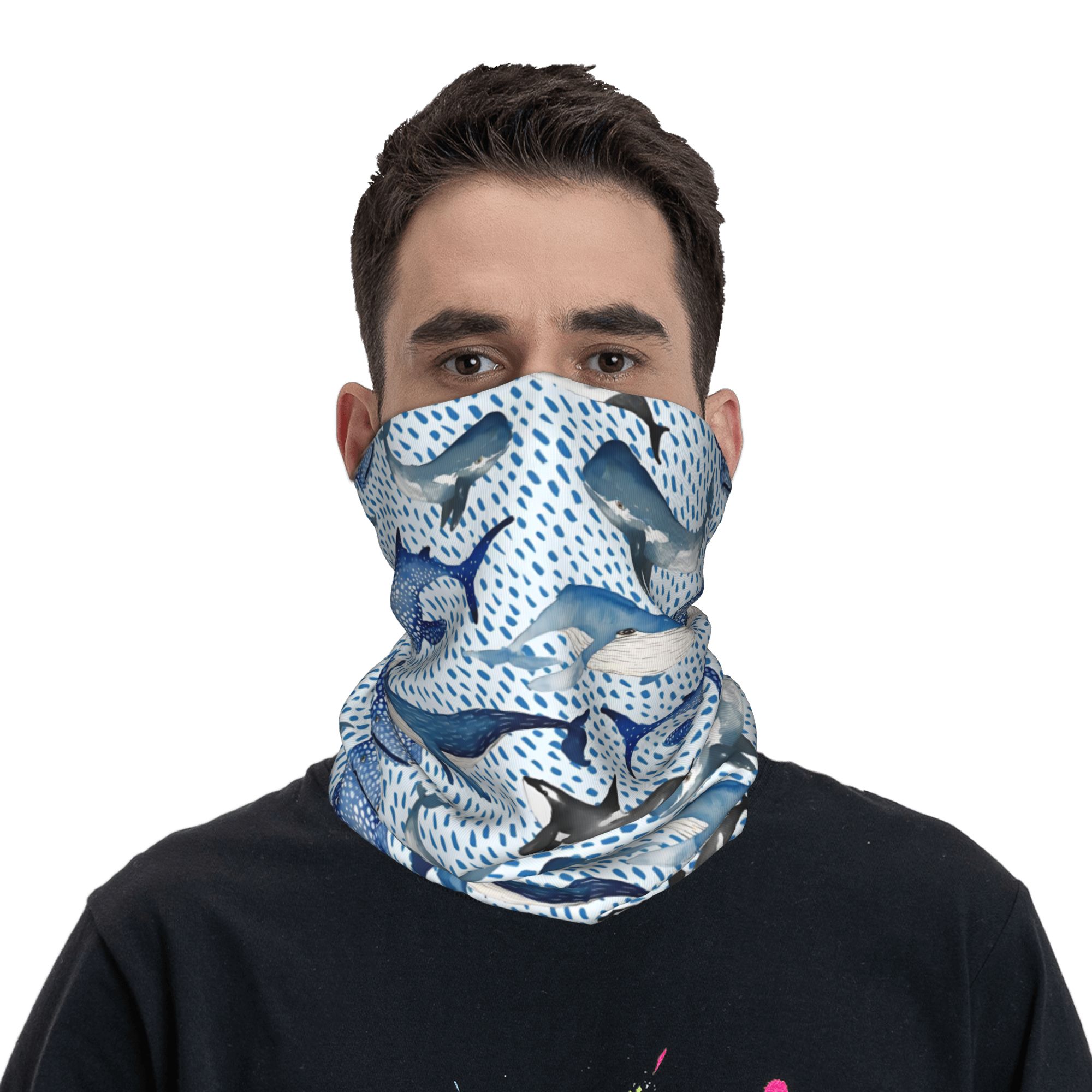Custom Blue Watercolour Shark  - Neck Warmer Tube review and price