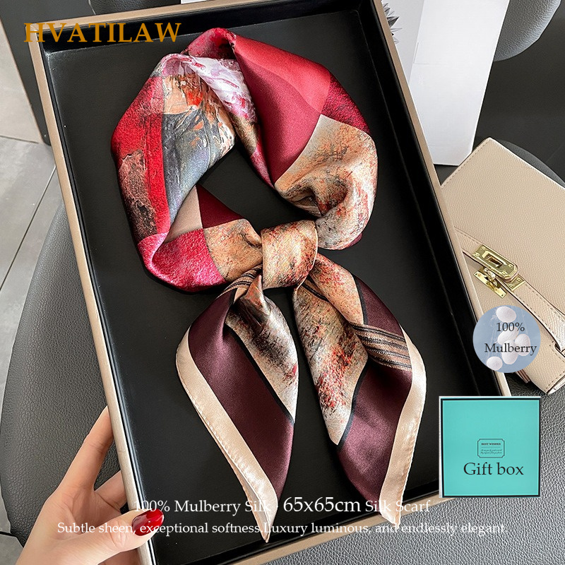 100% Real Silk Square Scarf Wo - Ascot Neck Scarf review and price