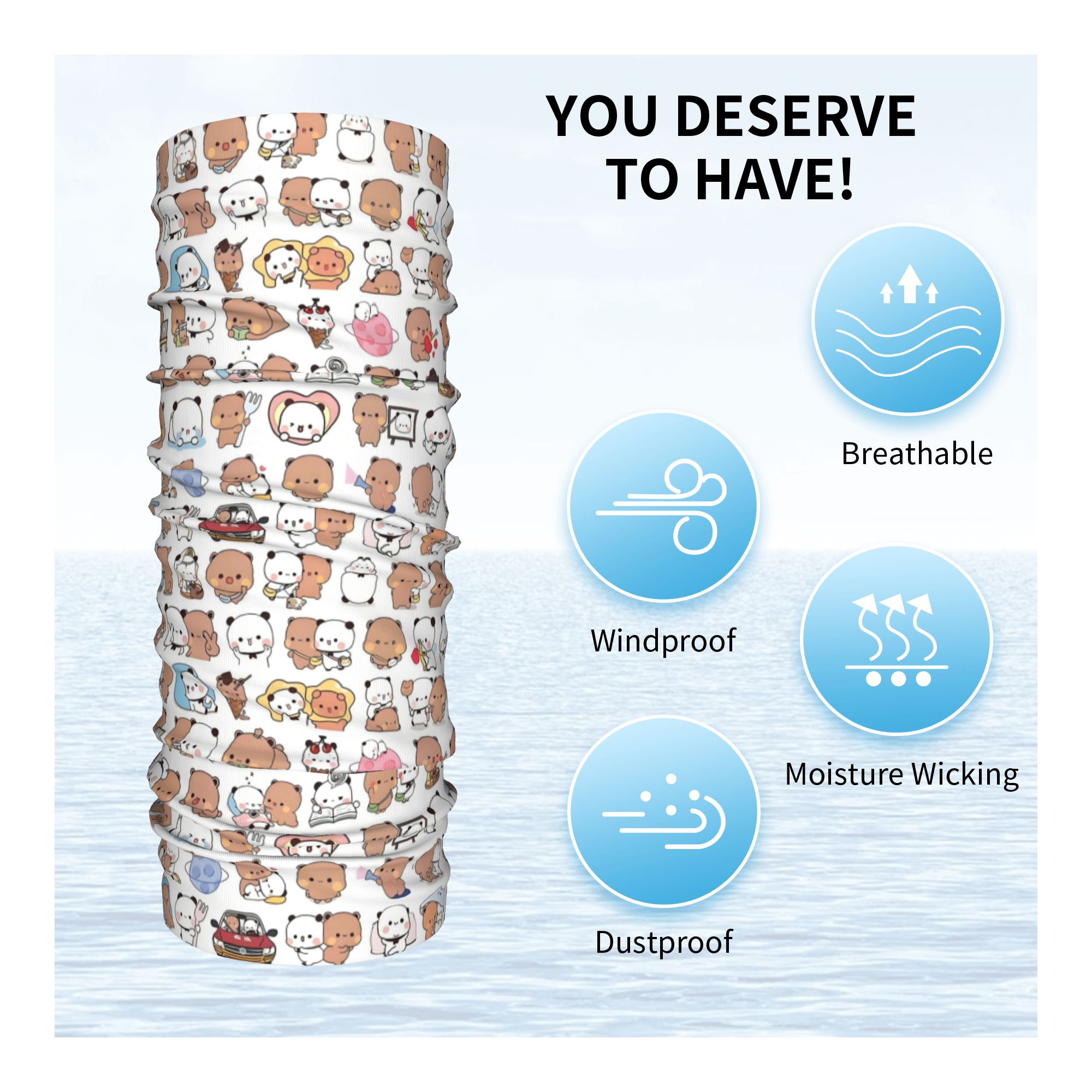 Custom Bear Cartoon Peach And  - Neck Warmer Tube review and price