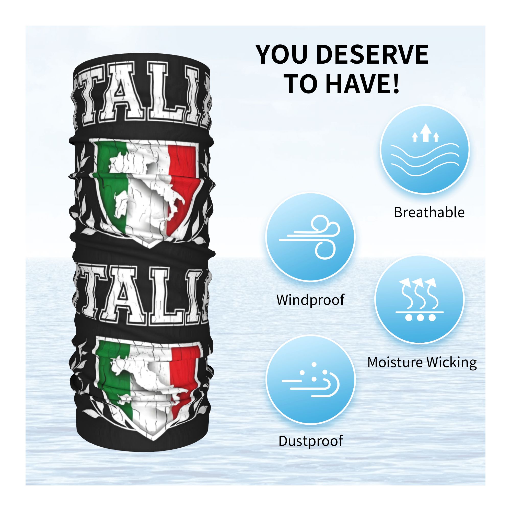 Custom Italy Flag Bandana Neck - Neck Warmer Tube review and price