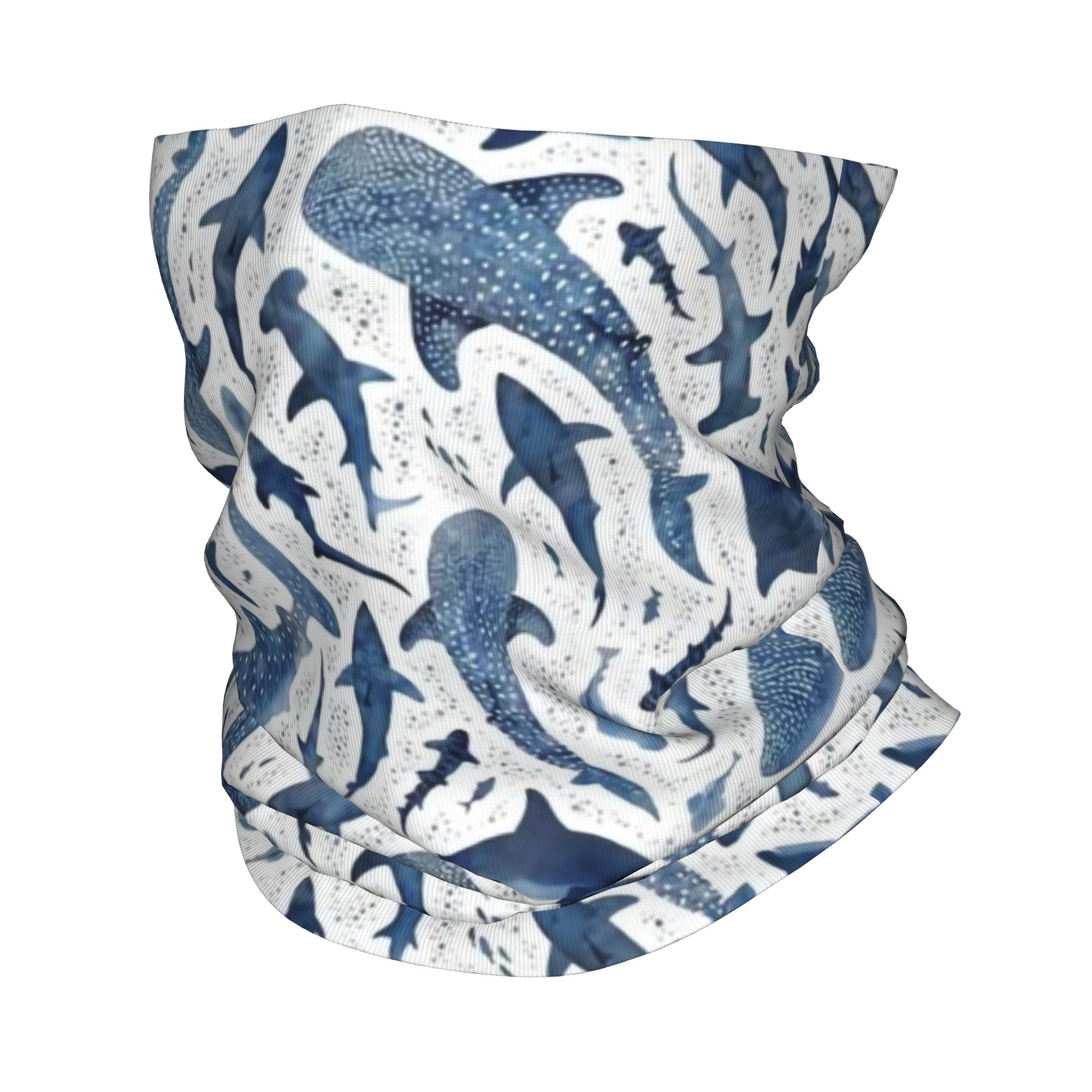 Custom Blue Watercolour Shark  - Neck Warmer Tube review and price
