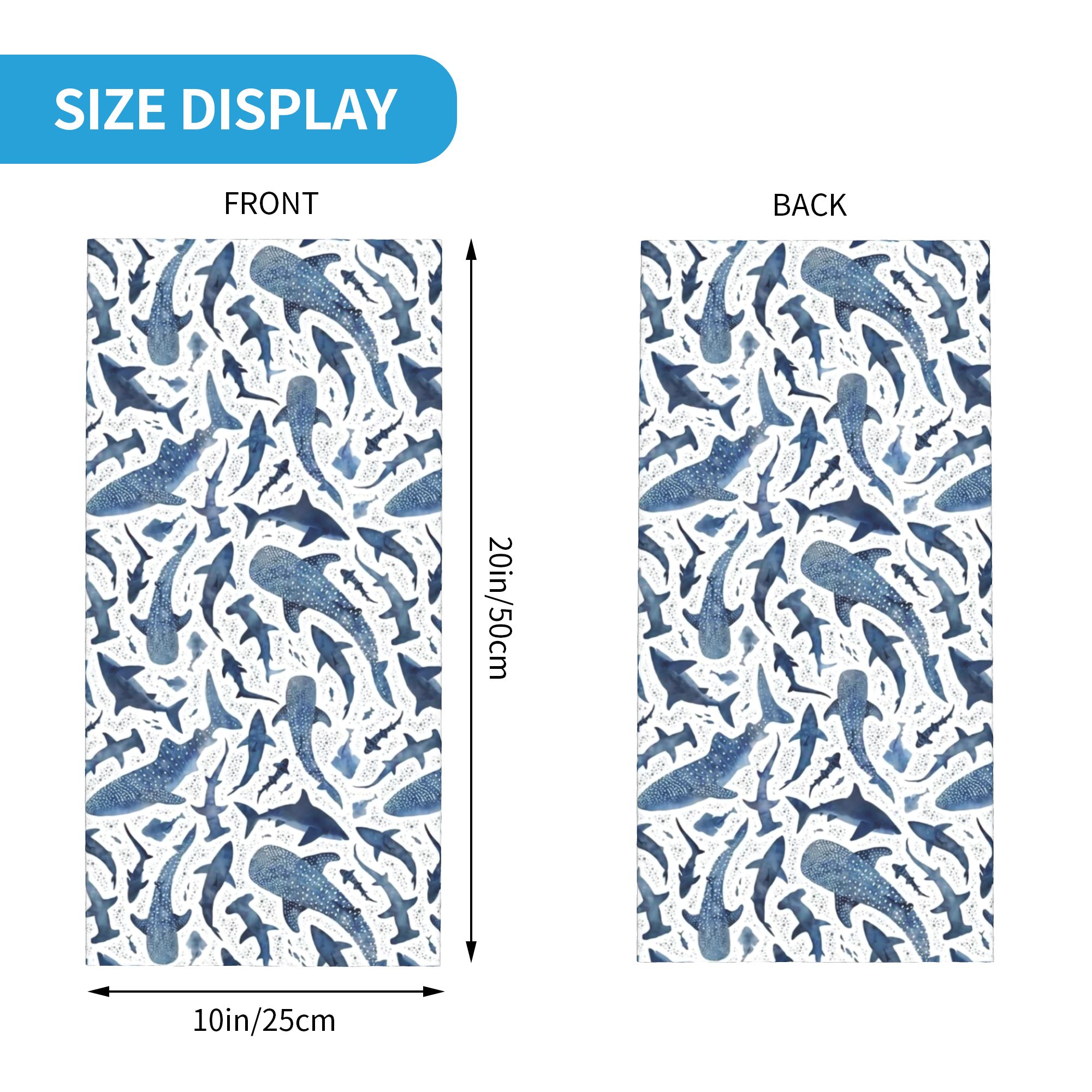 Custom Blue Watercolour Shark  - Neck Warmer Tube review and price