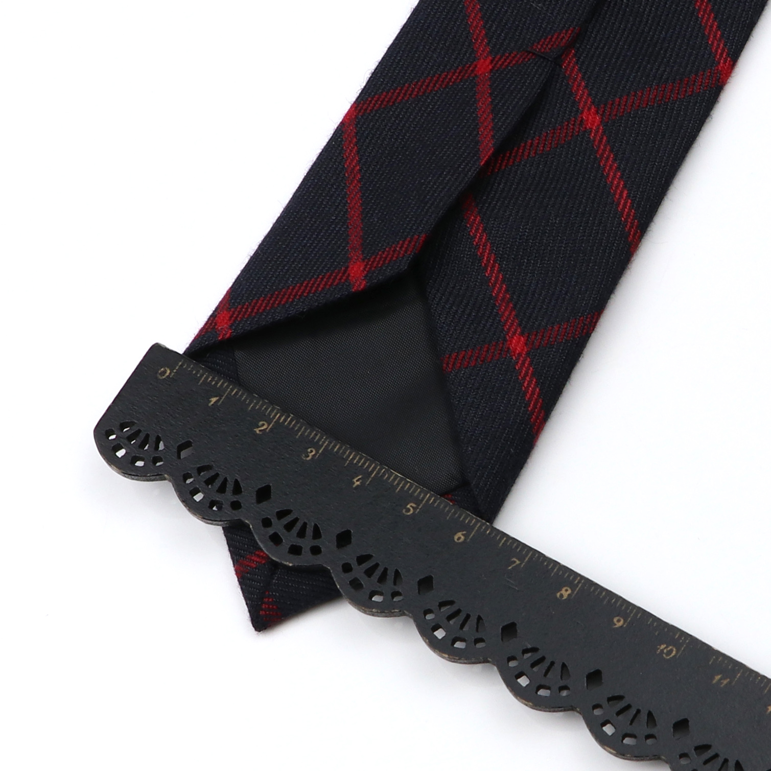 Classic Black Grey Plaid Cotto - Skinny Tie Men review and price