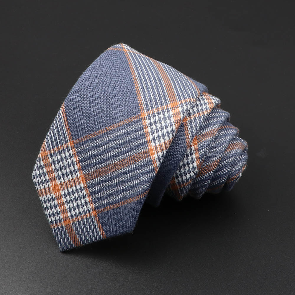 Classic Black Grey Plaid Cotto - Skinny Tie Men review and price
