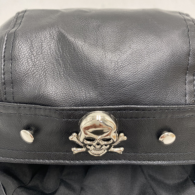 PU Leather Black Biker Adjusta - Bandana Doo Rag review and price