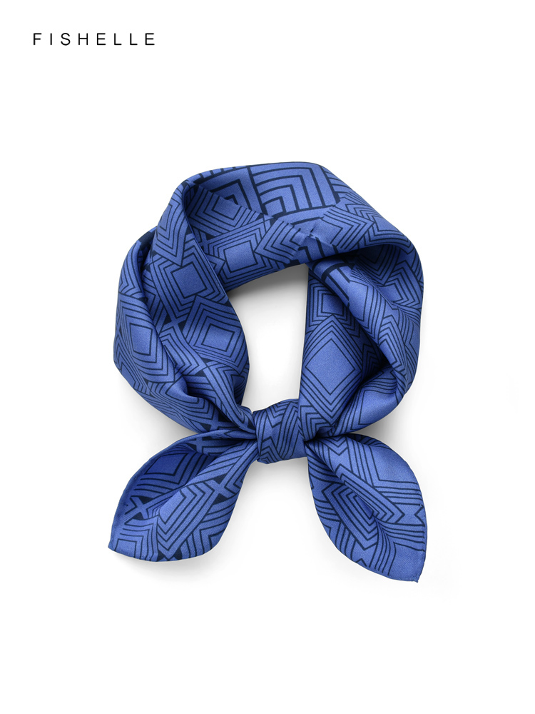 Geometric printed real silk tw - Silk Neck Scarf review and price