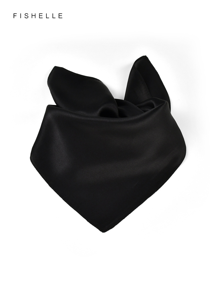 Solid color black pure silk sc - Silk Neck Scarf review and price